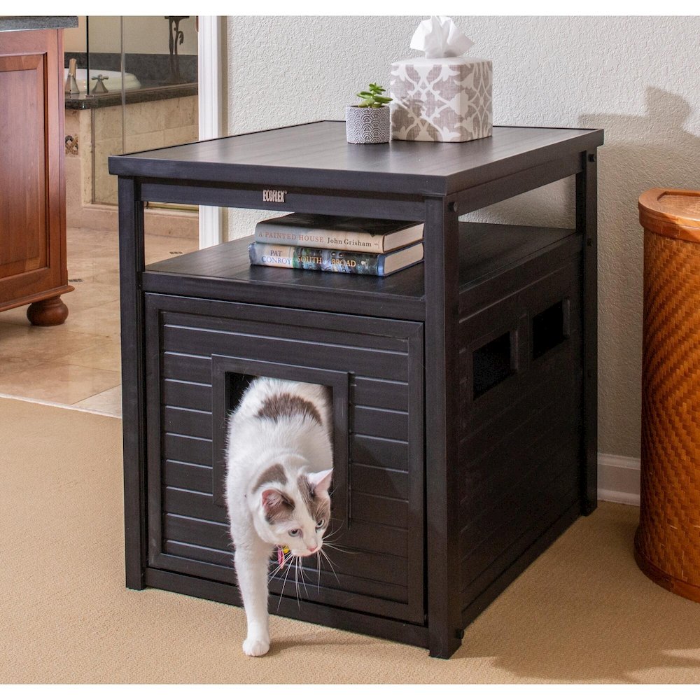 ECOFLEX® Jumbo Litter Box Cover End Table - Espresso. Picture 6