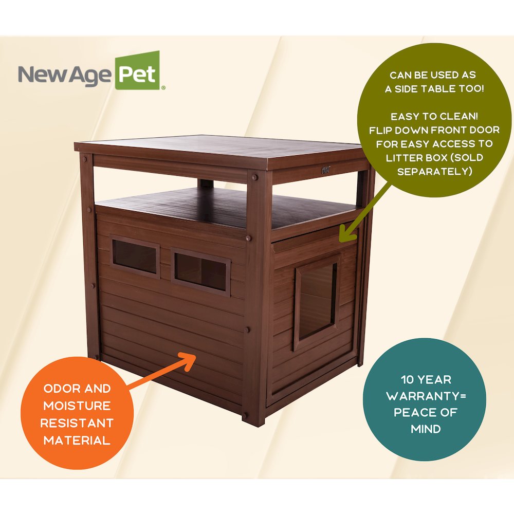 ECOFLEX® Jumbo Litter Box Cover End Table - Russet. Picture 9