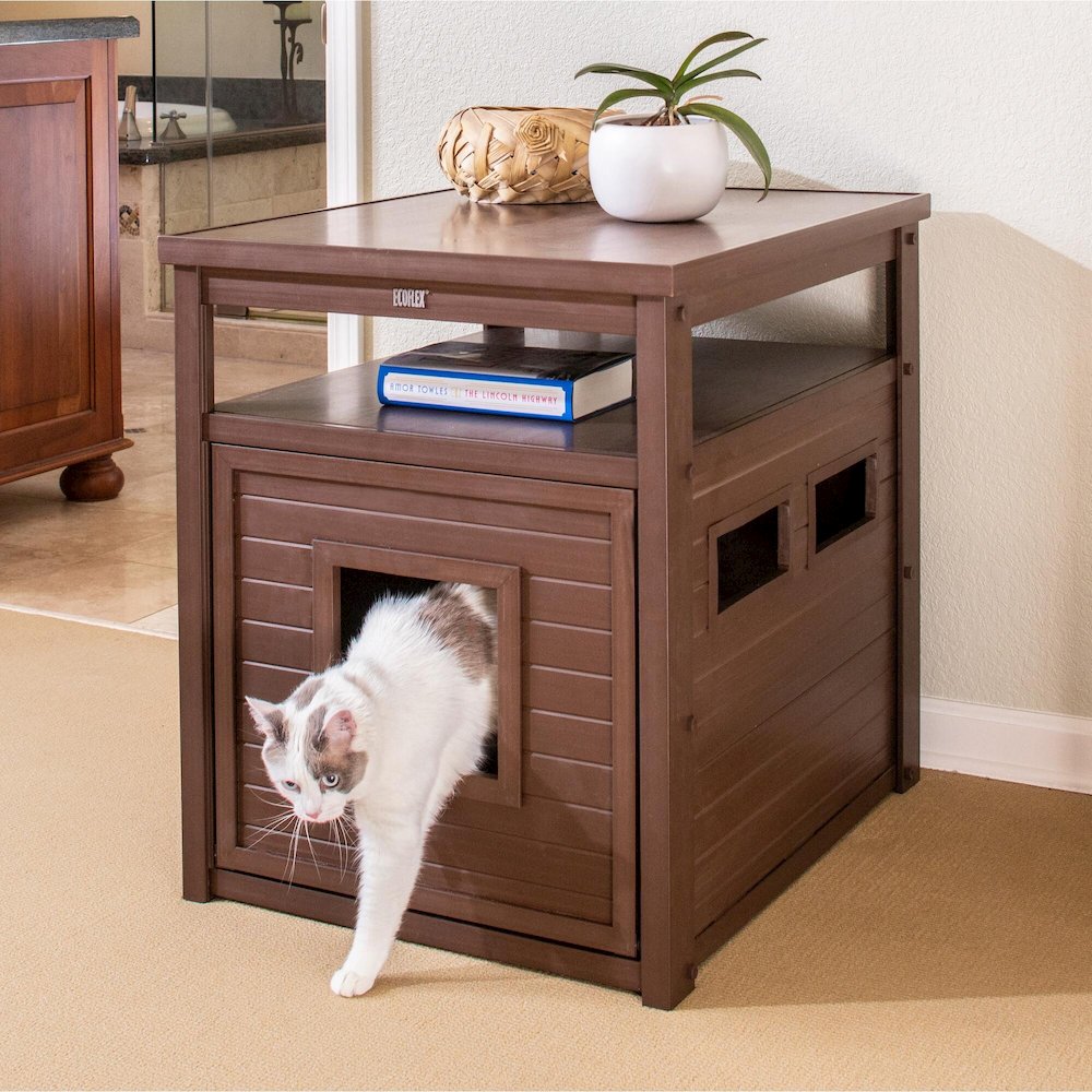 ECOFLEX® Jumbo Litter Box Cover End Table - Russet. Picture 5