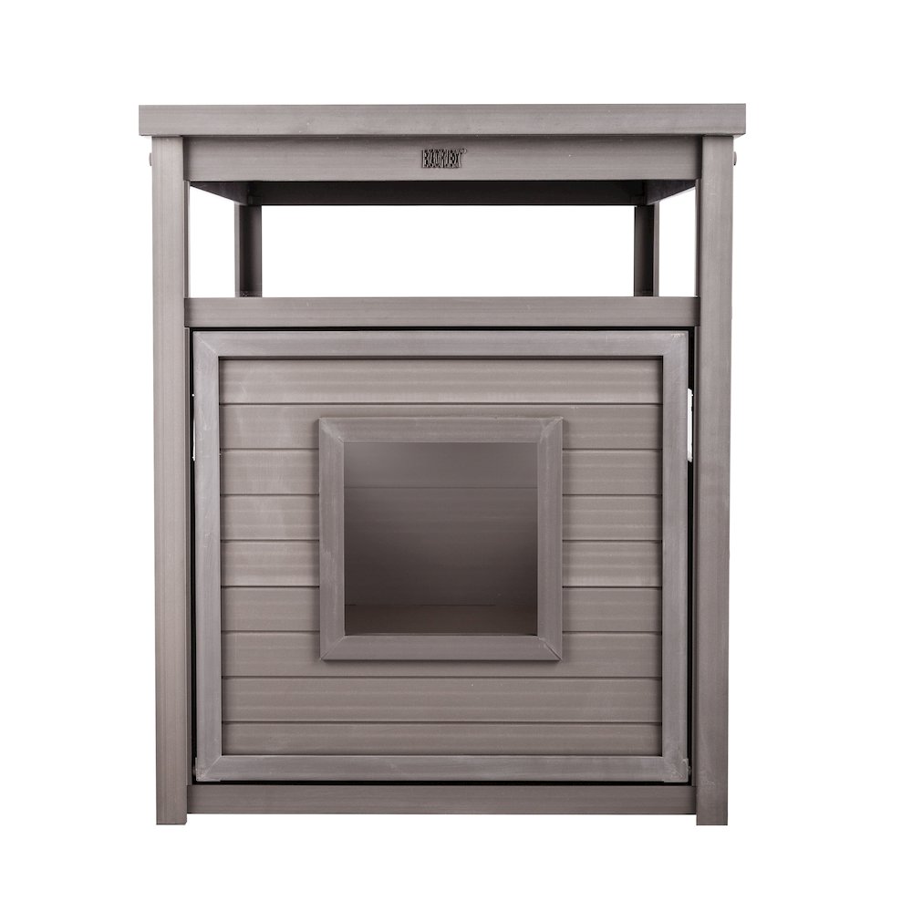ECOFLEX® Jumbo Litter Box Cover End Table - Grey. Picture 1