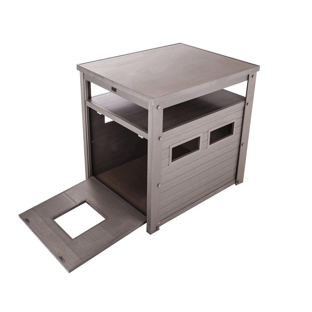 ECOFLEX® Jumbo Litter Box Cover End Table - Grey. Picture 4