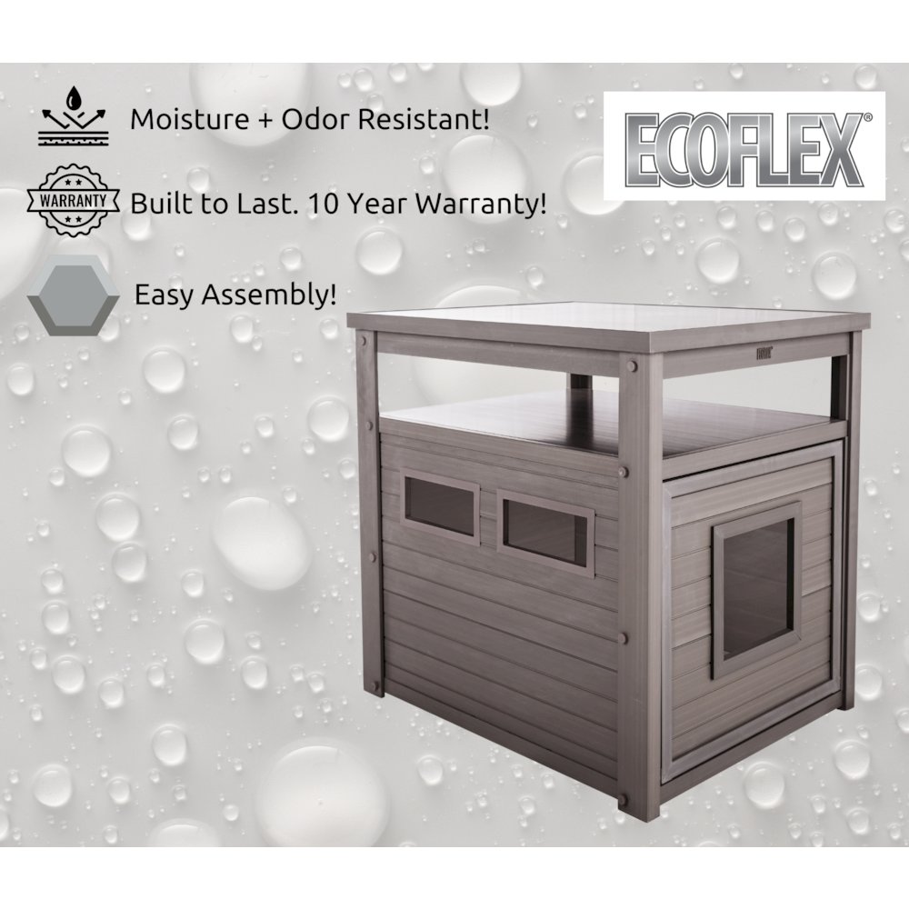 ECOFLEX® Jumbo Litter Box Cover End Table - Grey. Picture 8