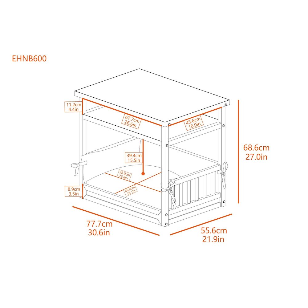 ECOFLEX® Dog Bed Nightstand-Grey. Picture 7