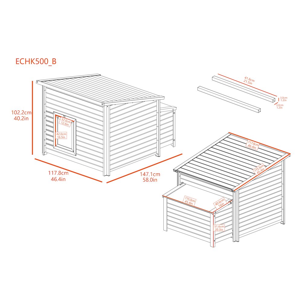 Jumbo Fontana Chicken Barn in Red. Picture 7