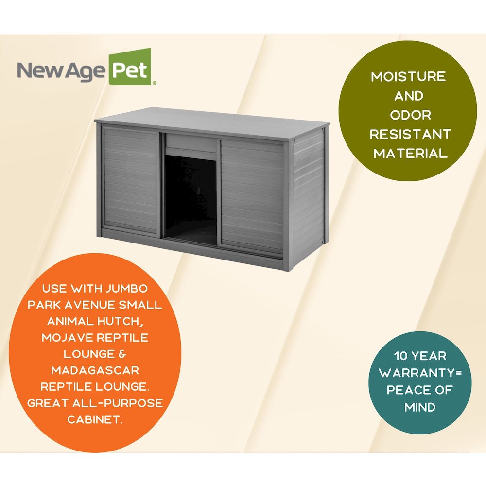 New Age Pet® ECOFLEX® 48" Versa Multi-Purpose Cabinet Stand - Grey. Picture 9