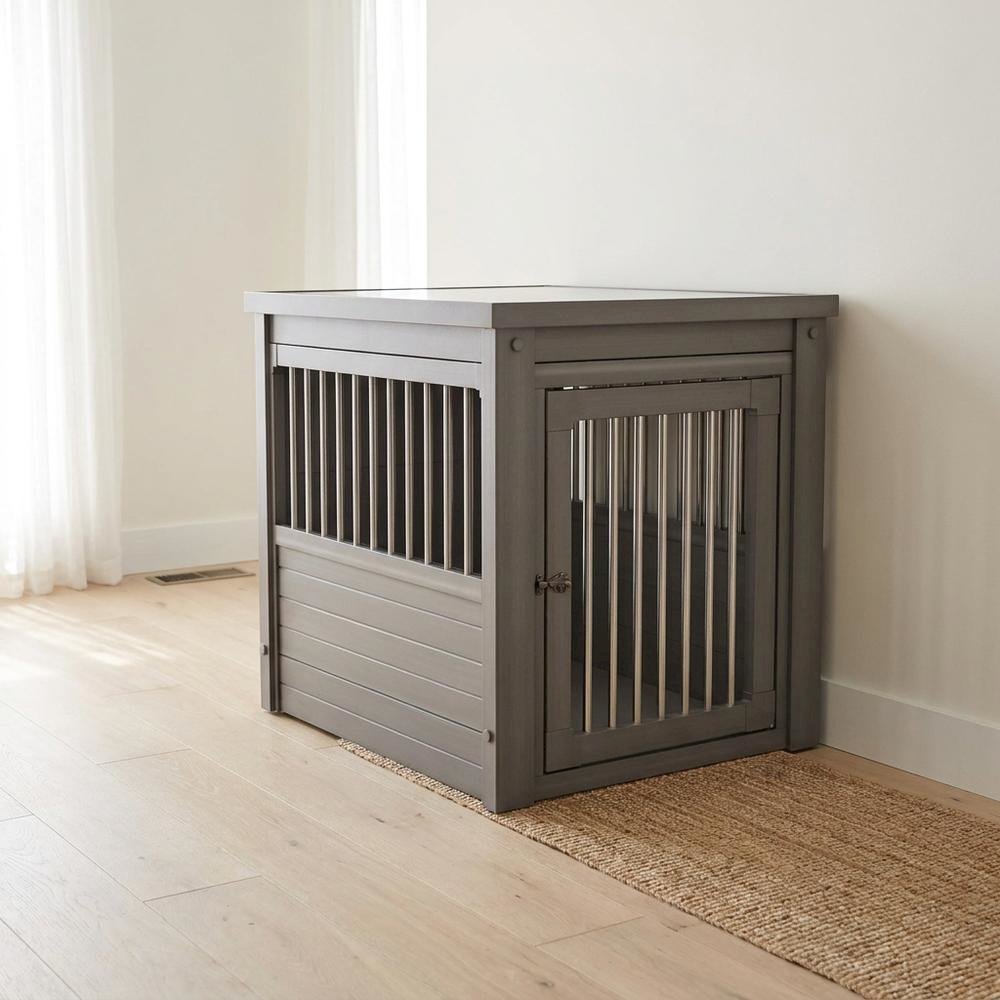 Grey ECOFLEX Dog Crate End Table with Sturdy Design and Comfortable Space. Picture 3