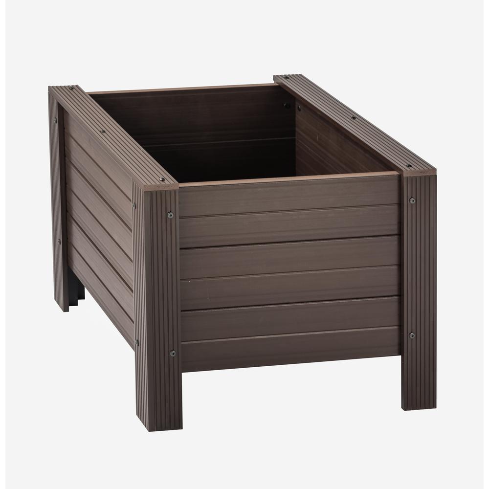 24" ECOFLEX Square Planter, Walnut. Picture 3