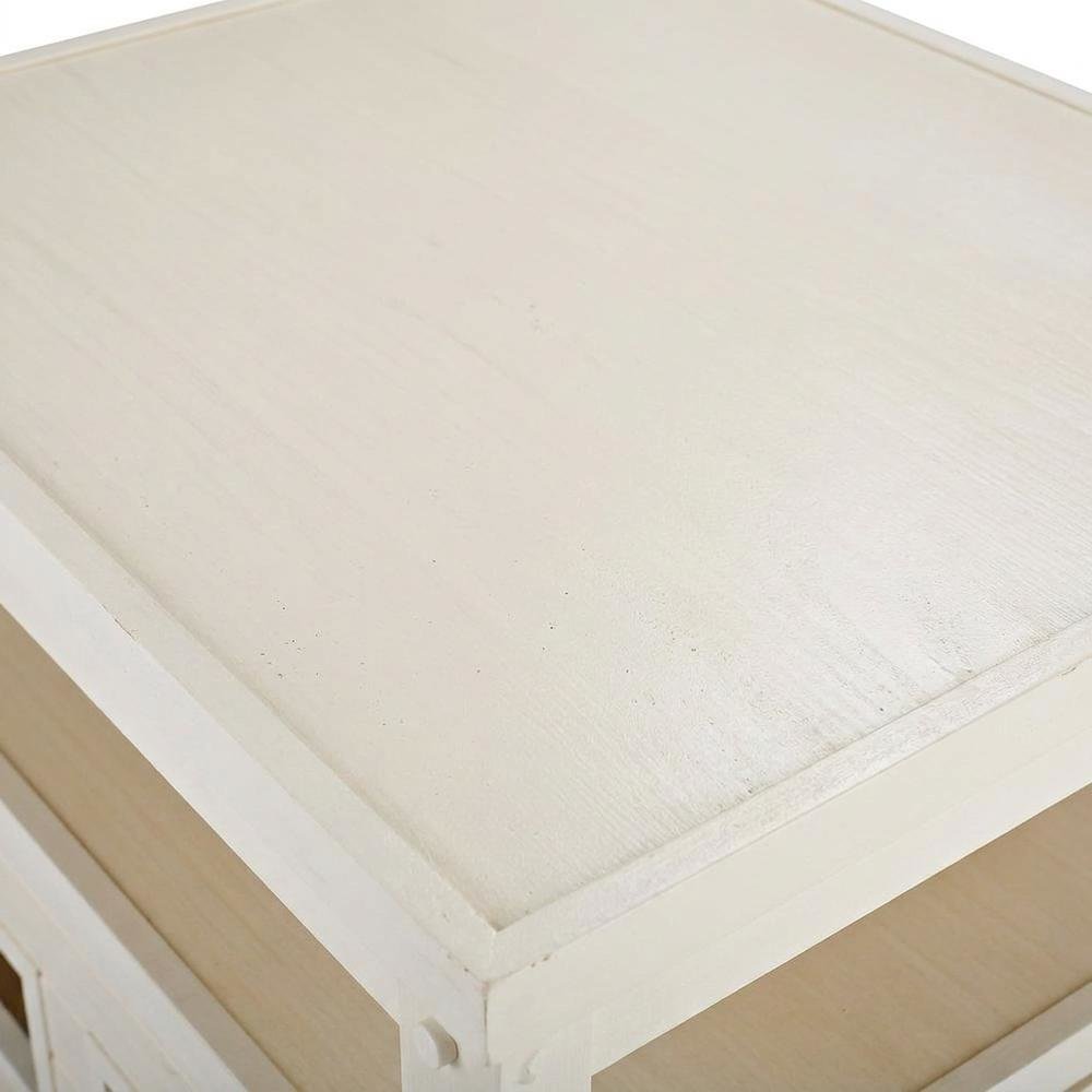 Antique White Jumbo Cat Litter Box Cover End Table with Wipe Surface. Picture 5