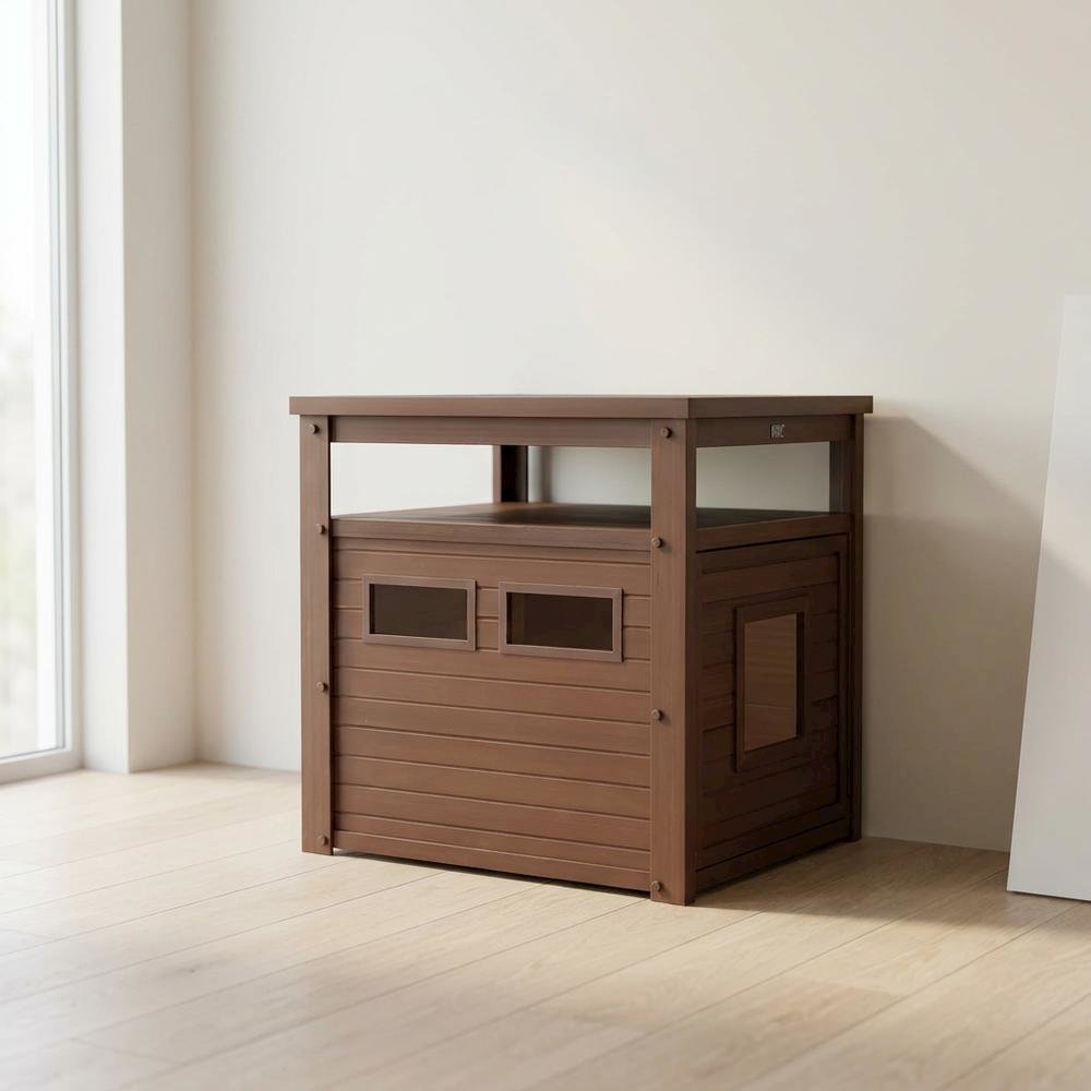 Russet Jumbo Litter Box Cover End Table with Durable Construction. Picture 3