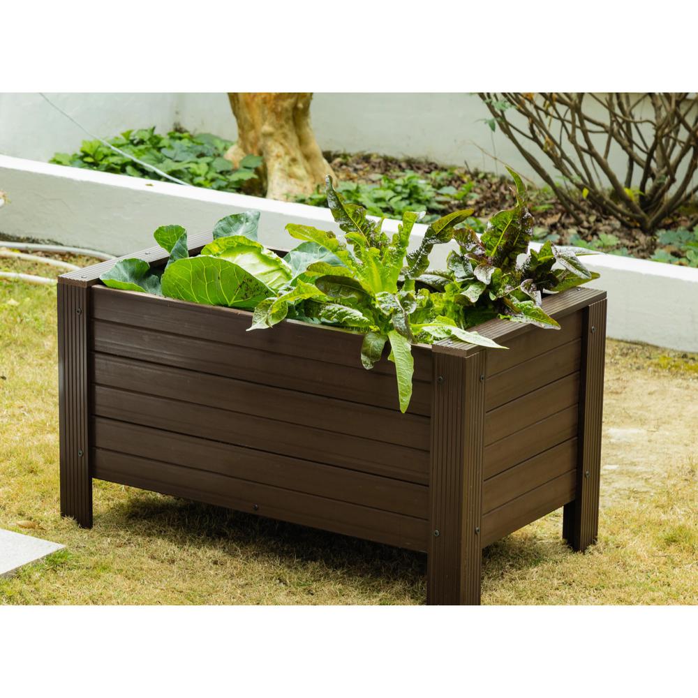 36" ECOFLEX Rectangular Planter, Walnut. Picture 6