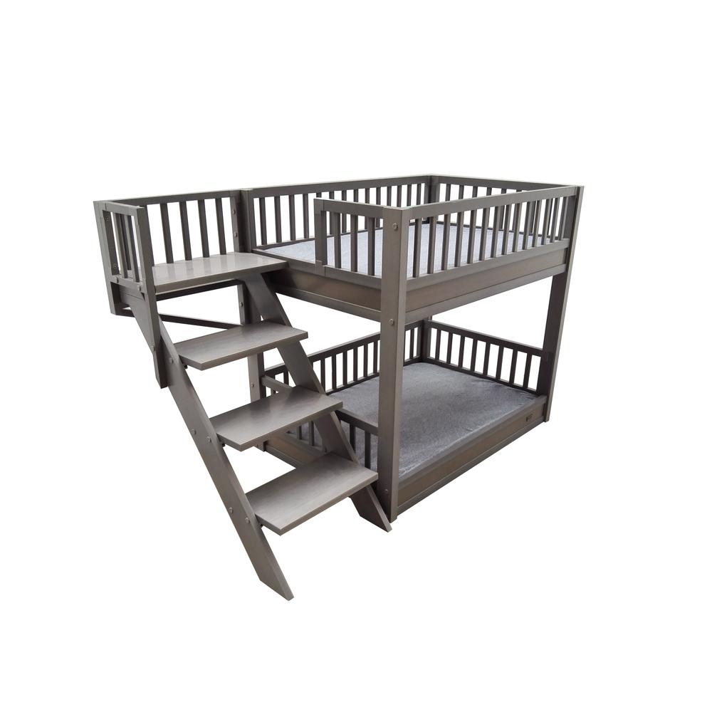 ECOFLEX® Dog Bunk Bed with Removable Cushions - Grey. Picture 1