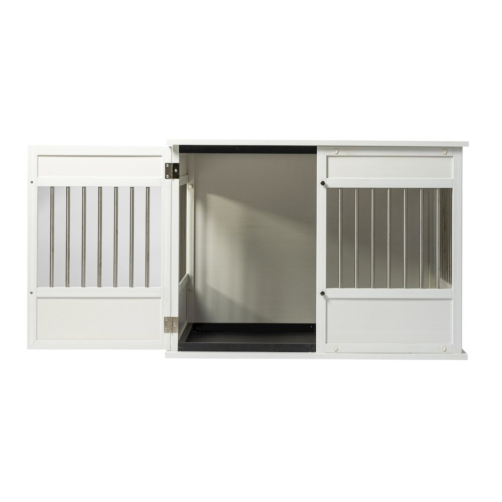 New Age Pet ECOFLEX Horizon Dog Crate - Antique White Large. Picture 1