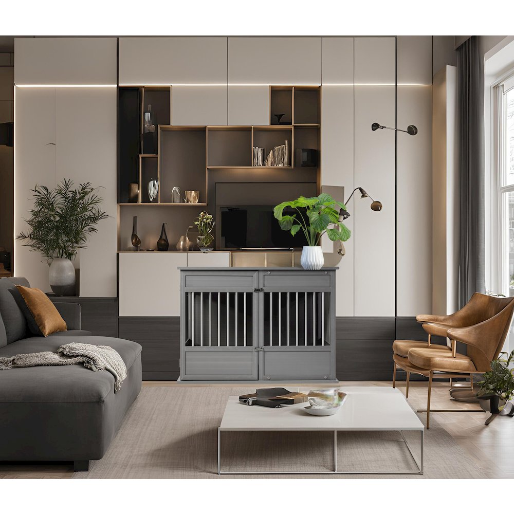 New Age Pet ECOFLEX Horizon Dog Crate - Grey Large. Picture 5