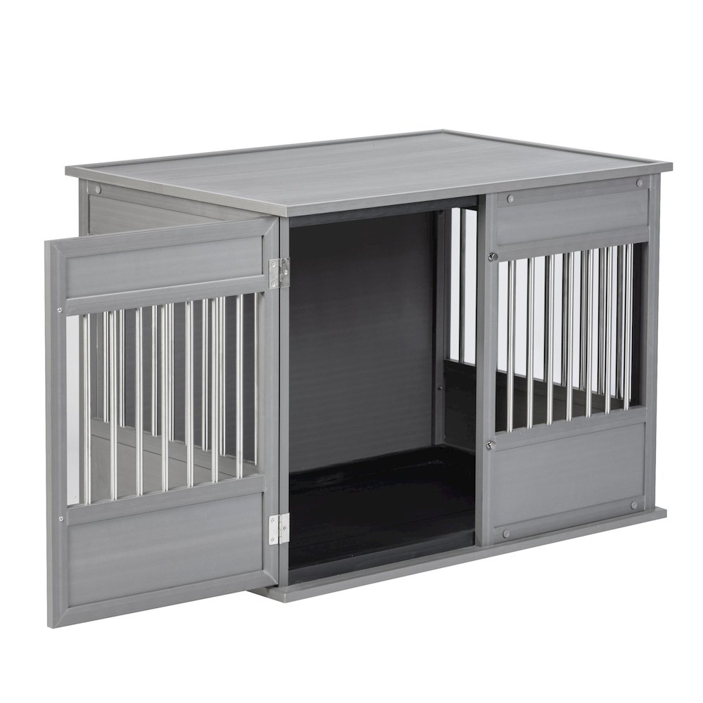 New Age Pet ECOFLEX Horizon Dog Crate - Grey Medium. Picture 3