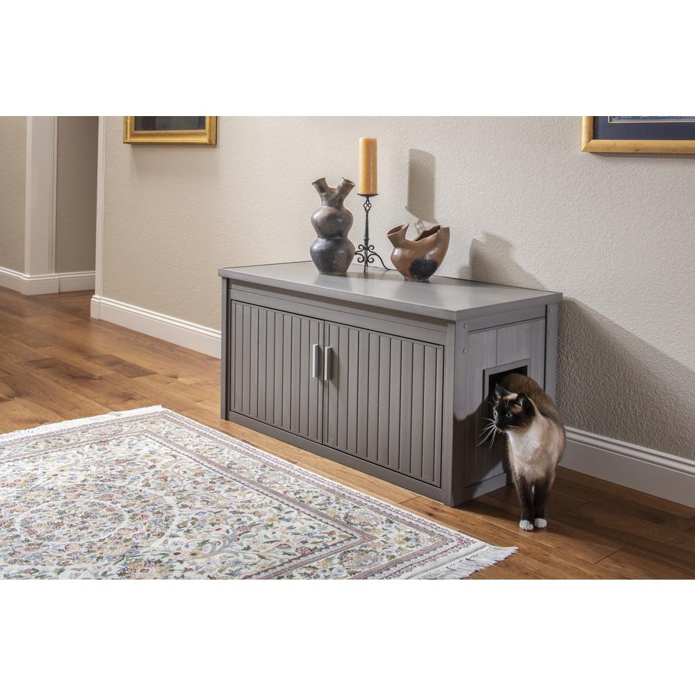 ECOFLEX® LitterLoo Bench Litter Box Cover Grey. Picture 3