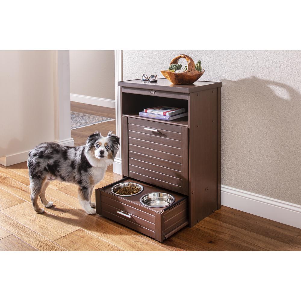 ECOFLEX® Dog Food Pantry Double Dog Bowl-Russet. Picture 6