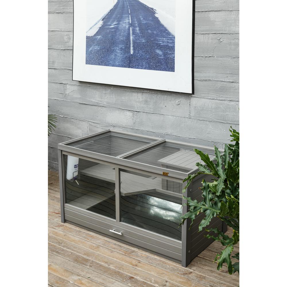 ECOFLEX® Jumbo Park Avenue Indoor Rabbit Hutch-Nantucket Grey. Picture 2