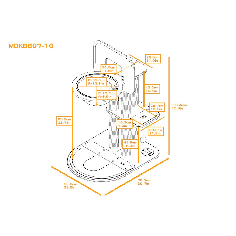 Purr and Play Kitty Basketball Hoop with Scratcher. Picture 2