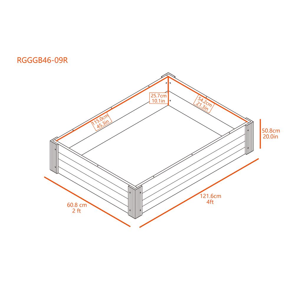 2x4 ECOFLEX Garden Bed, Walnut. Picture 3