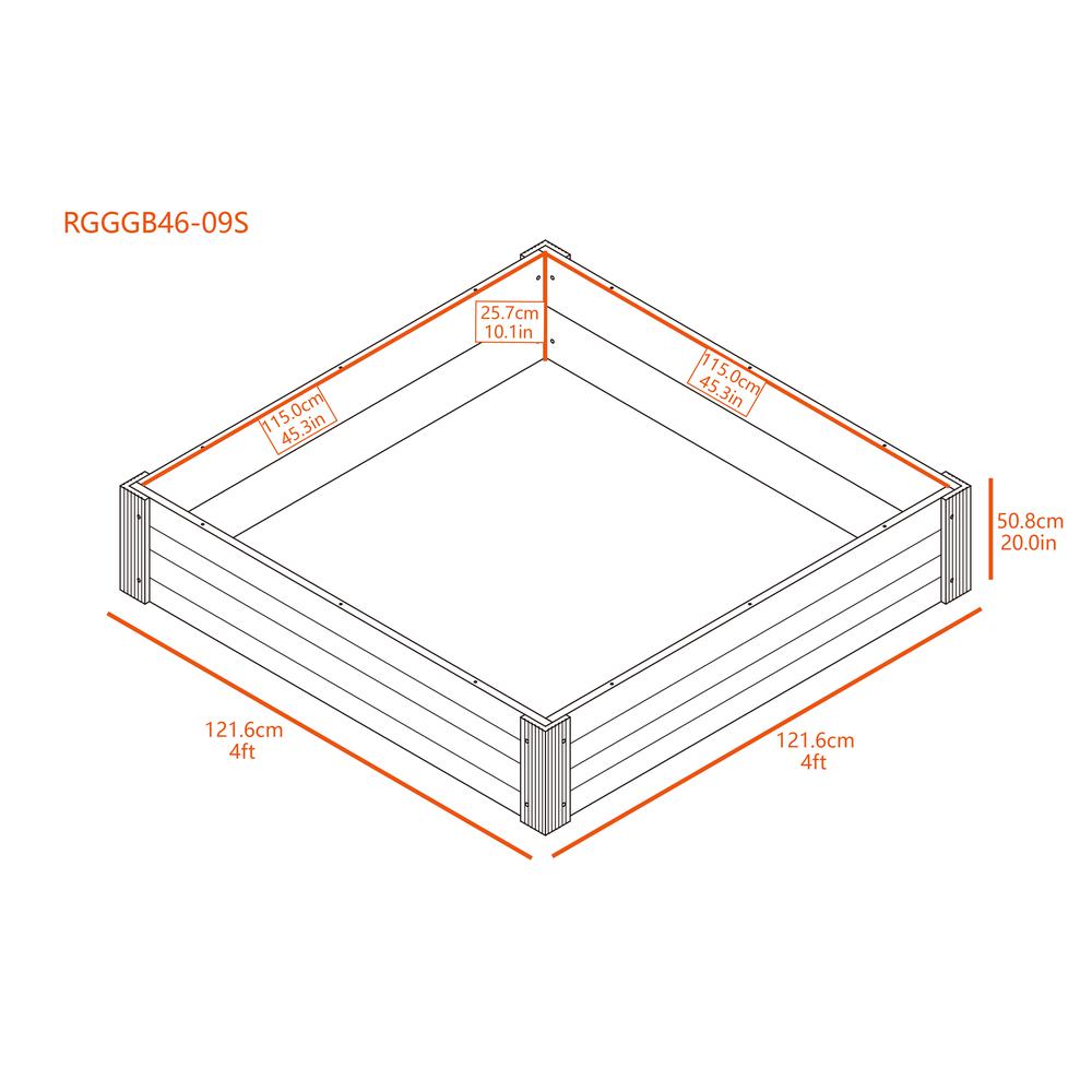 4x4 ECOFLEX Garden Bed, Walnut. Picture 5