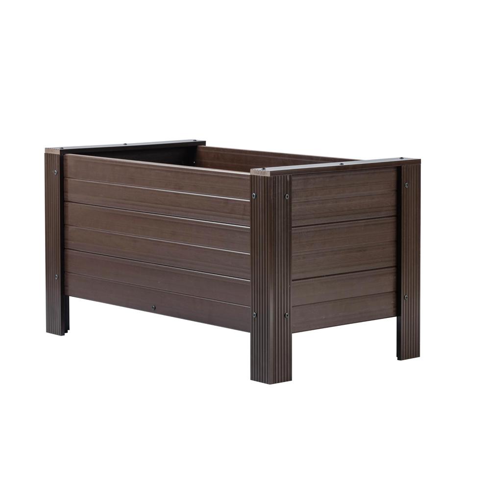 48" ECOFLEX Rectangular Planter, Walnut. Picture 1