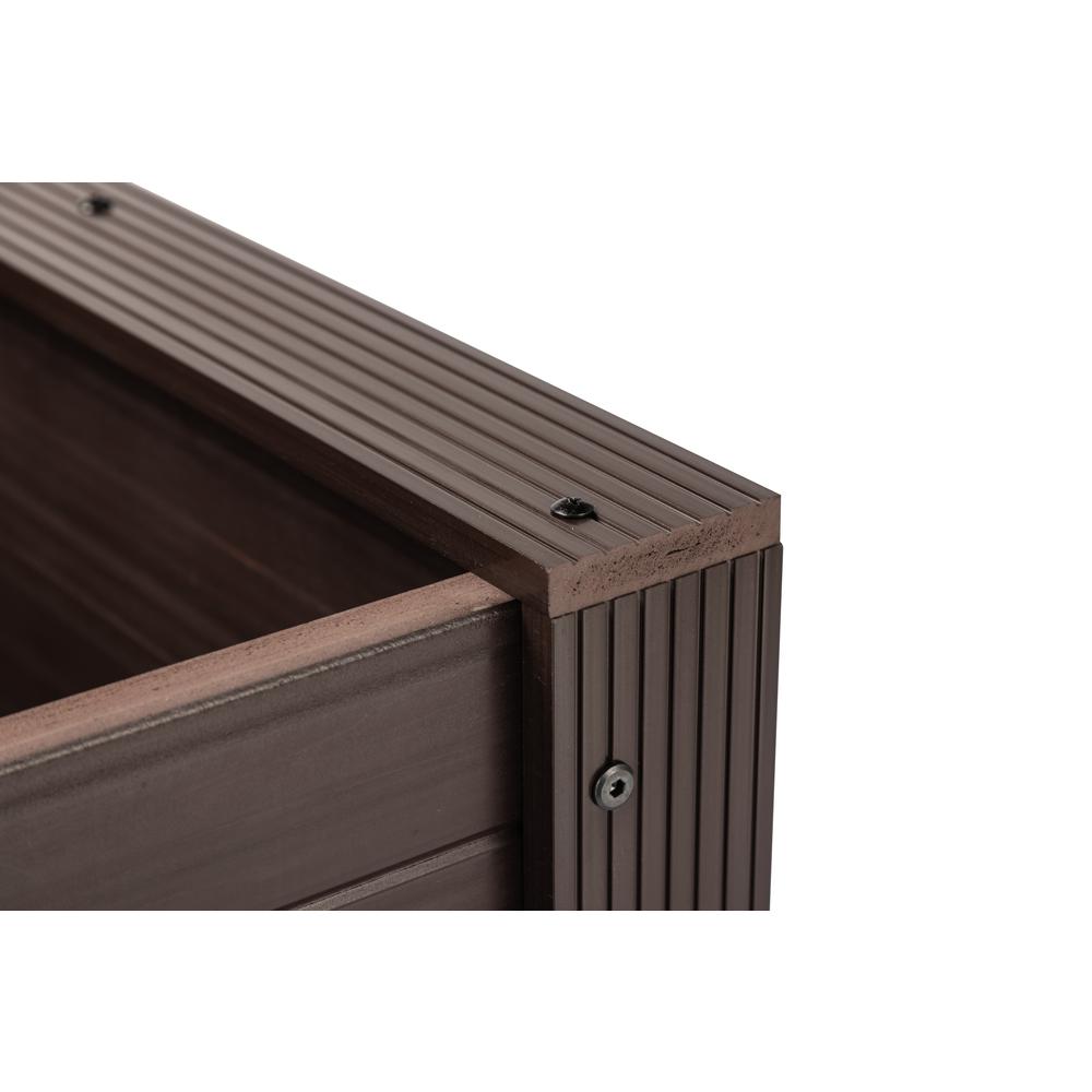 24" ECOFLEX Square Planter, Walnut. Picture 4