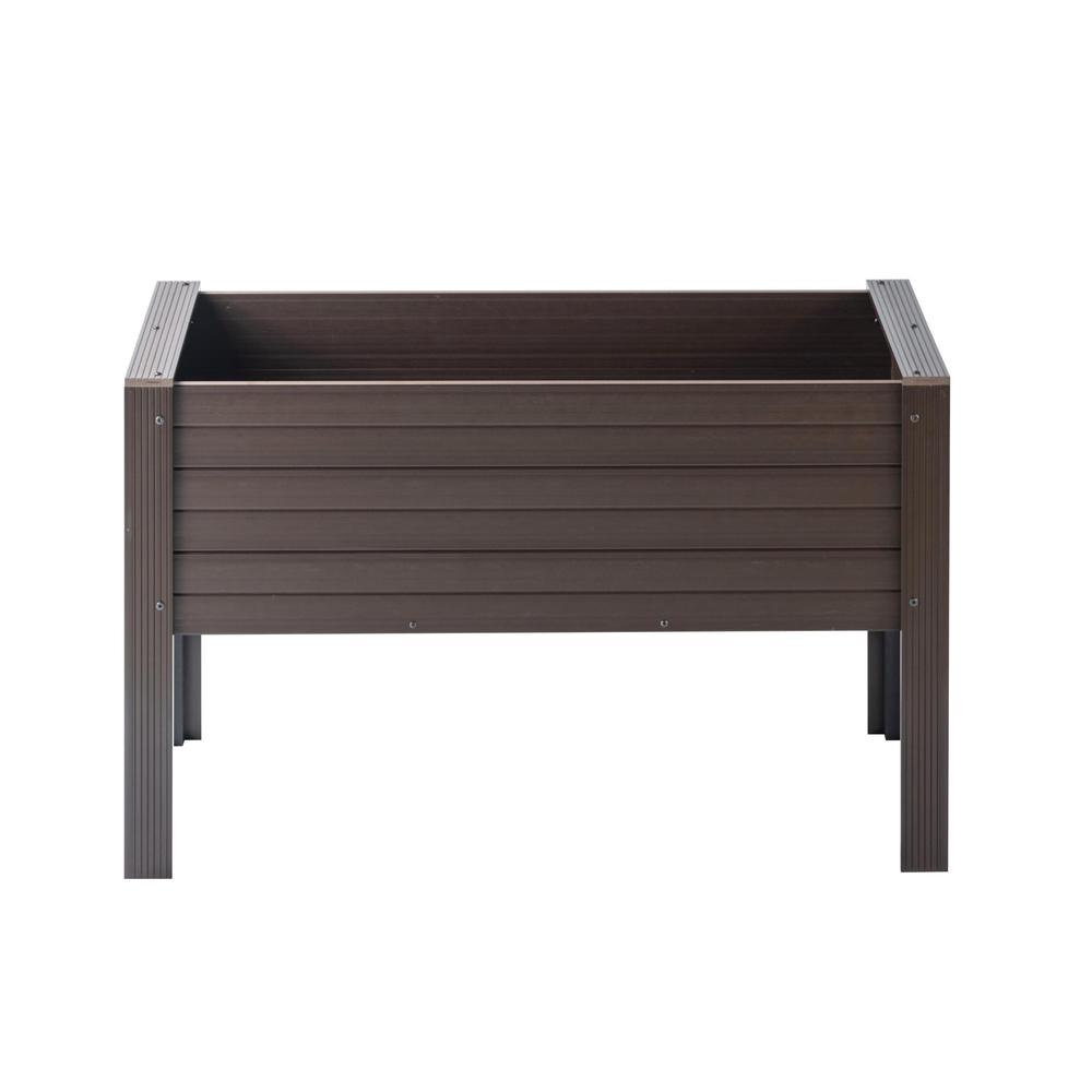 48" ECOFLEX Elevated Planter, Walnut. Picture 4