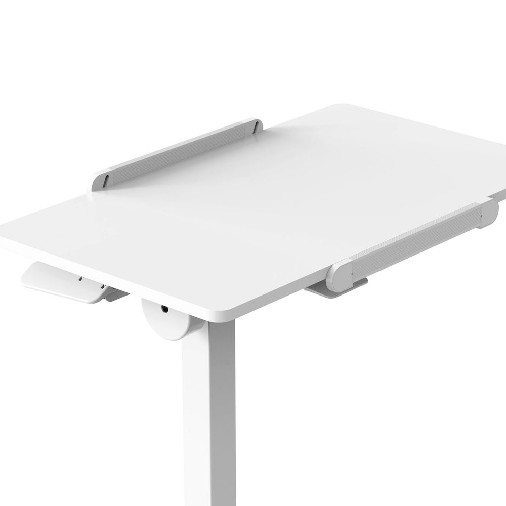 Techni Mobili Sit-to-Stand Rolling Adjustable Laptop Cart, White. Picture 6