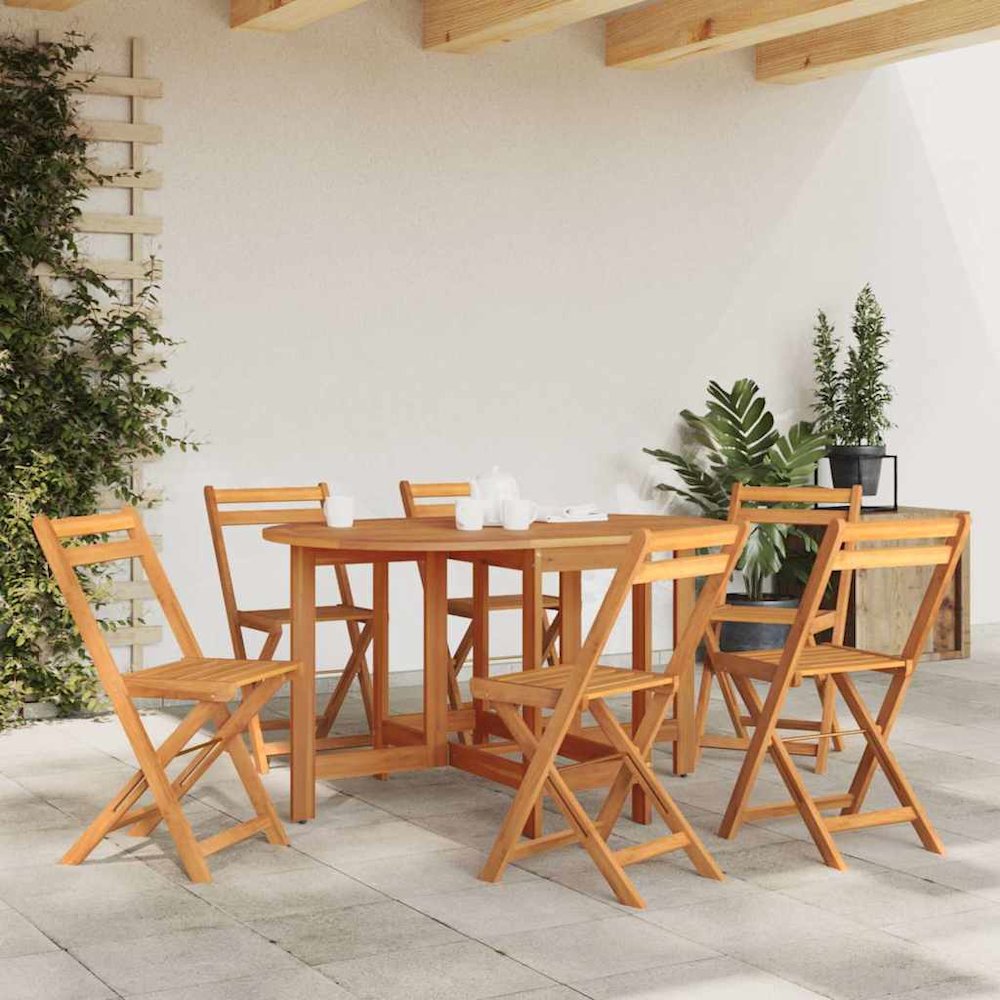 Dining Table Natural Wood Solid Acacia wood Medium. Picture 4