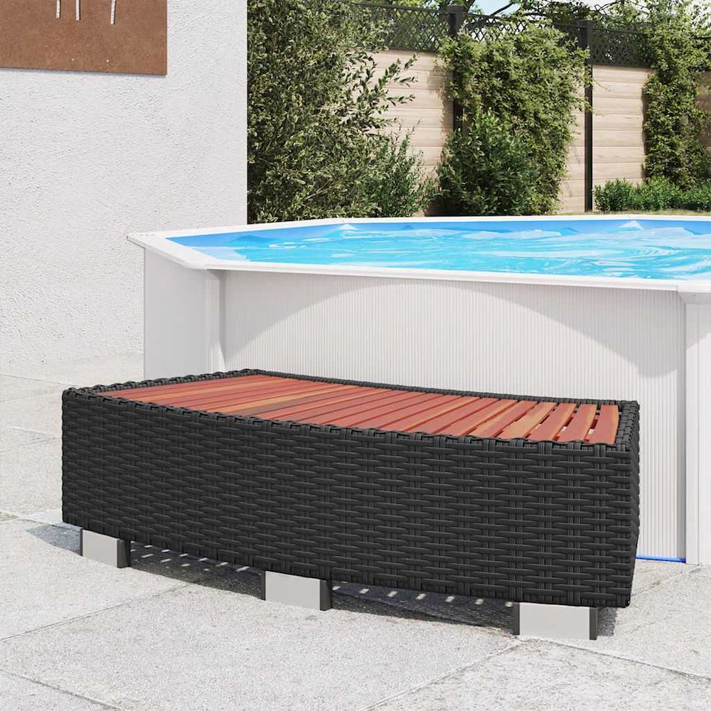 Spa Step Black PE rattan Large Durable Spa Step Rectangular. Picture 4