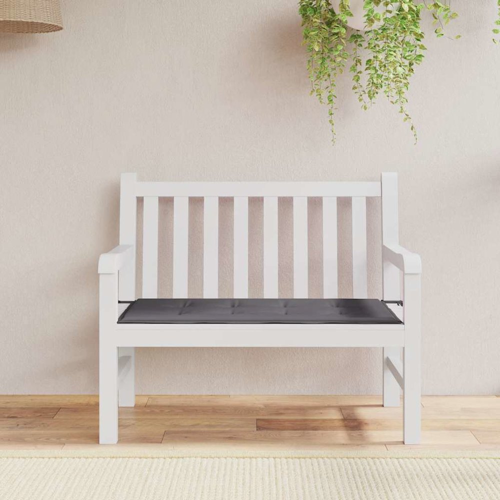 Garden Bench Cushion Anthracite Oxford fabric (100% polyester). Picture 4