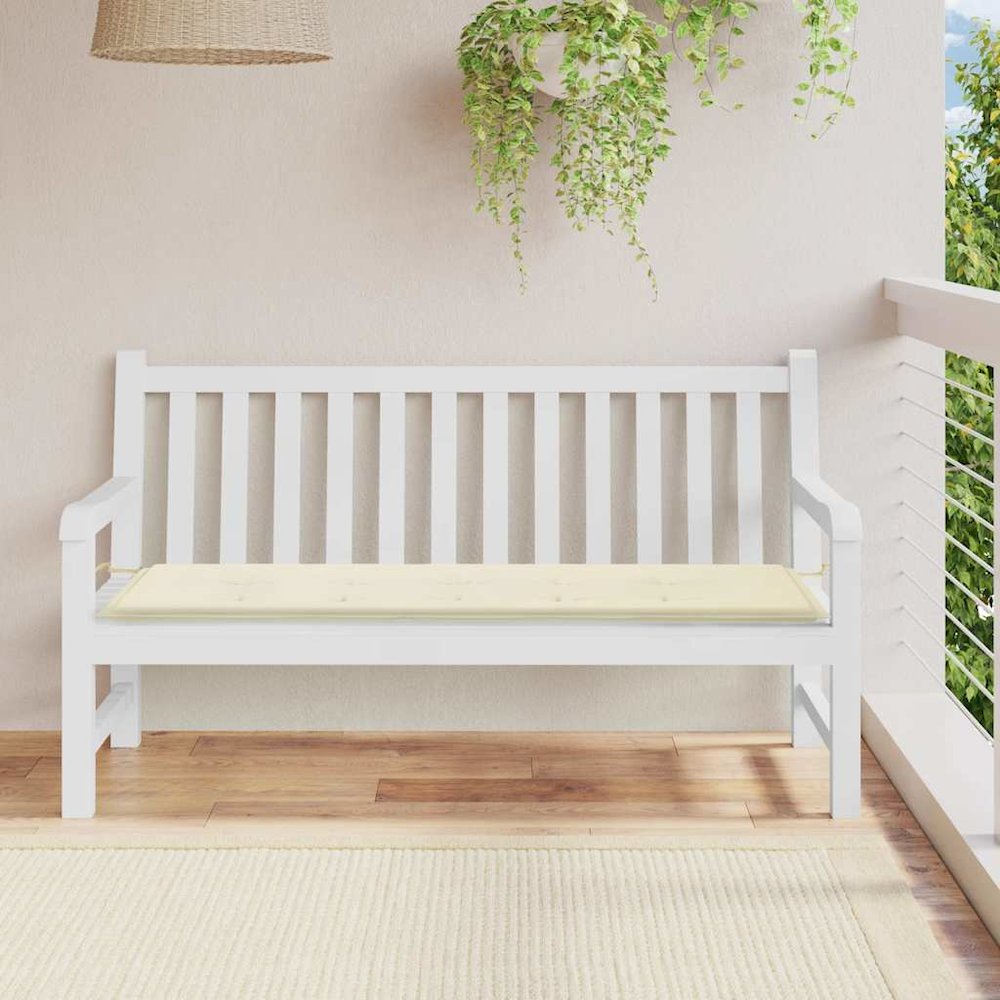 Garden Bench Cushion Cream Oxford fabric 59.1 x 19.7 x 1.6 in. Picture 4