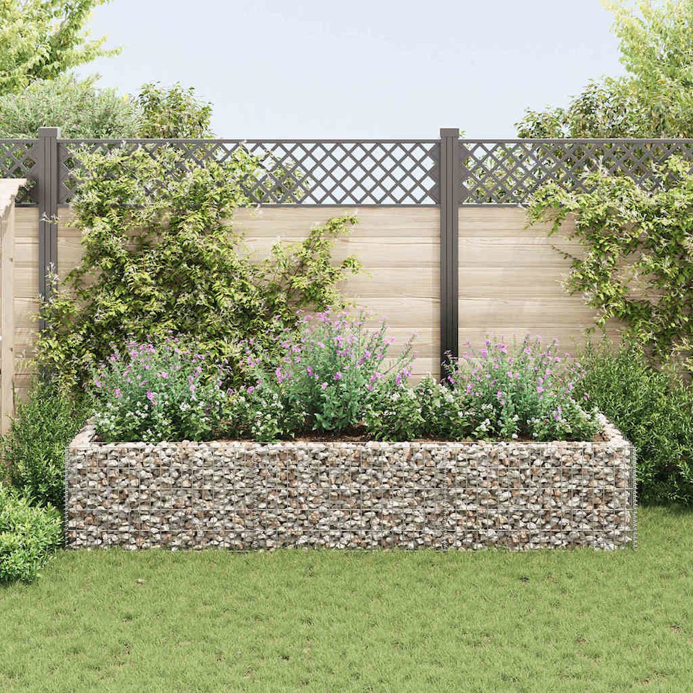 Gabion Raised Bed Silver Galvanized Steel 106.3 x 35.4 x 19.7 in. Picture 4