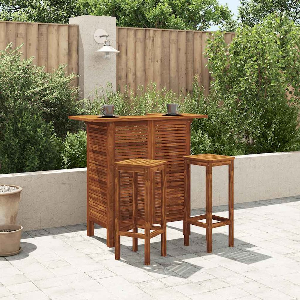 Bar Table Warm Brown Solid Acacia Wood 43.3x19.7x41.3 in. Picture 4