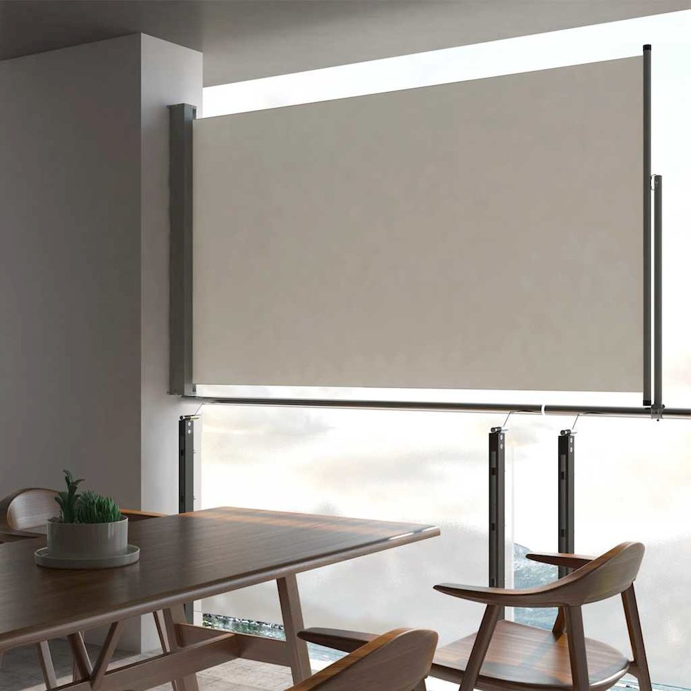 Side Awning Cream screen, Grey stand. Picture 4