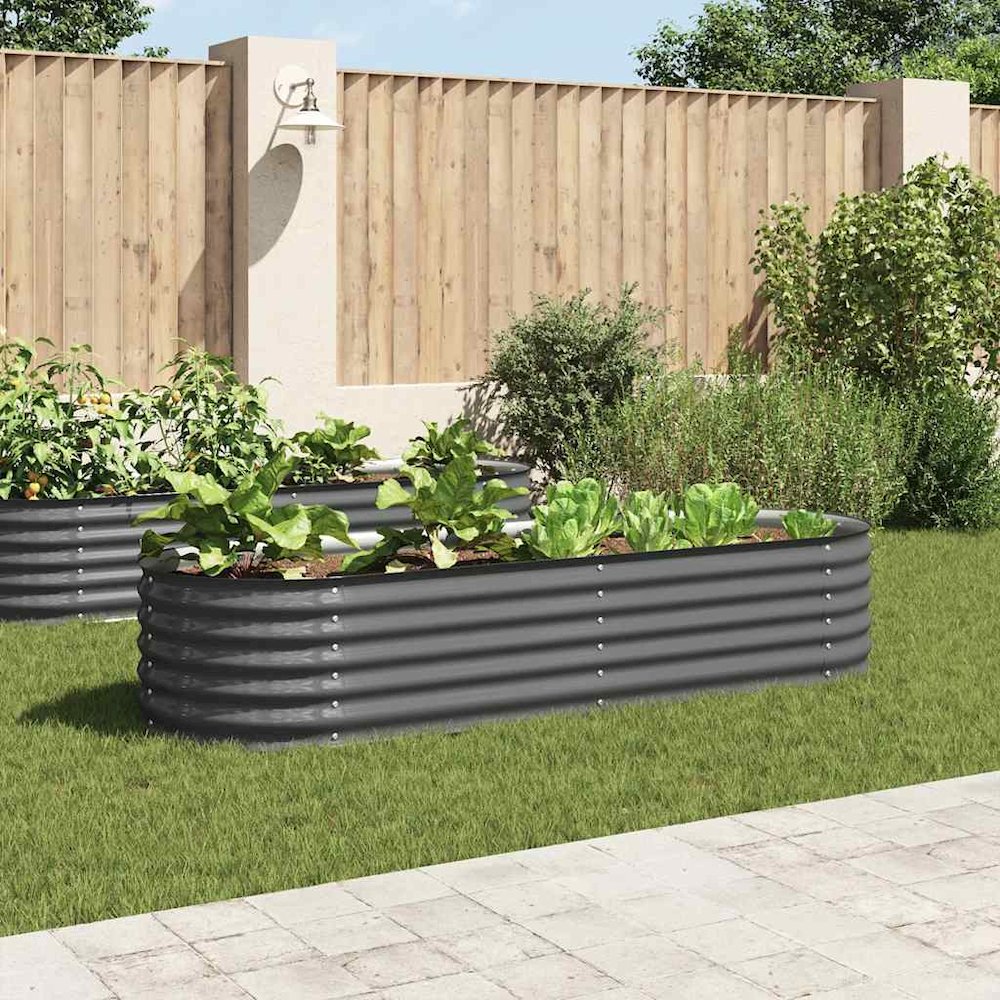 Garden Raised Bed Gray Galvanized Steel Large Durable. Picture 4