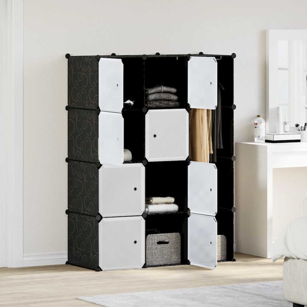 Modular Cabinet Black and White Plastic and Chromed Steel. Picture 4
