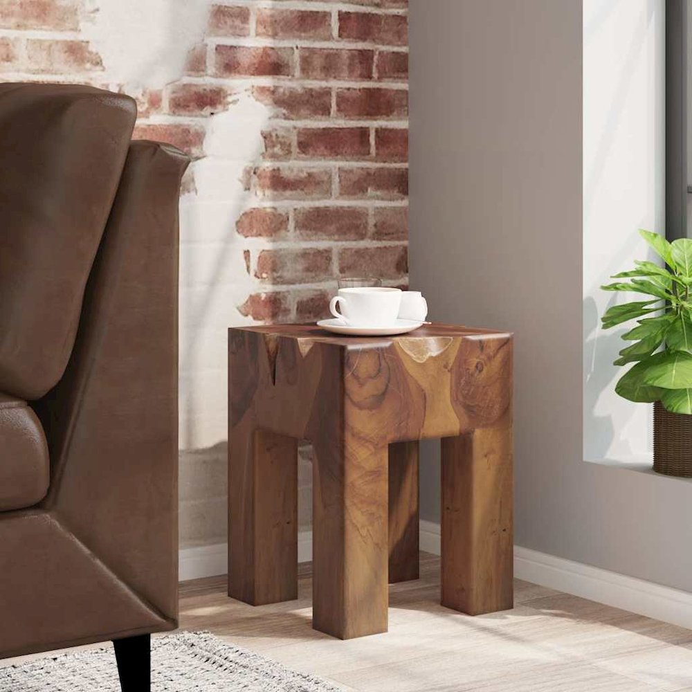 Stool Brown Solid teak wood Classic/Traditional Stool Square. Picture 4