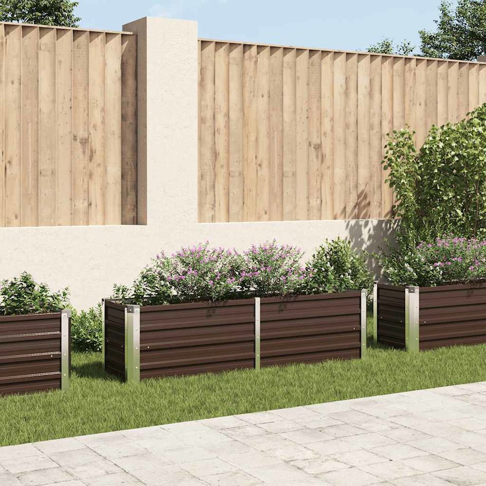 Raised Bed Brown Galvanized steel 63x15.7x17.7 in. Picture 4