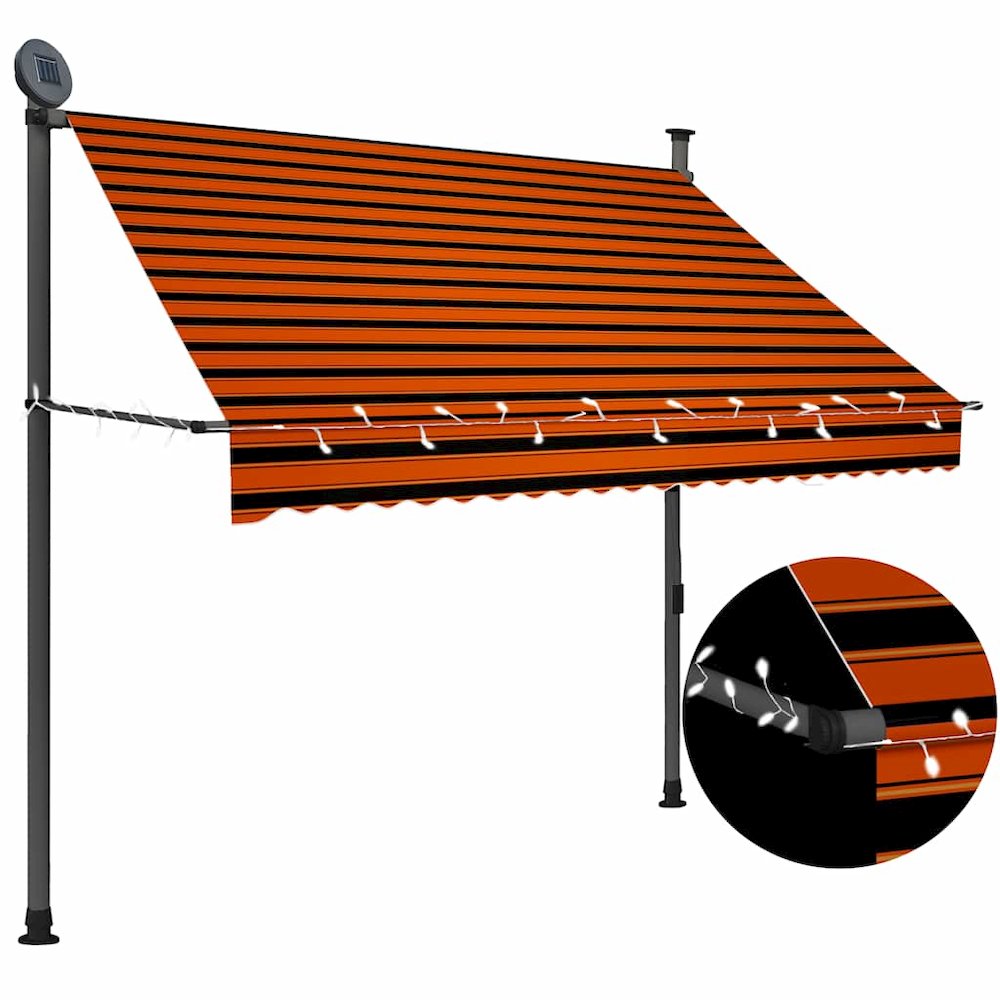 Retractable Awning Orange and Brown. Picture 4