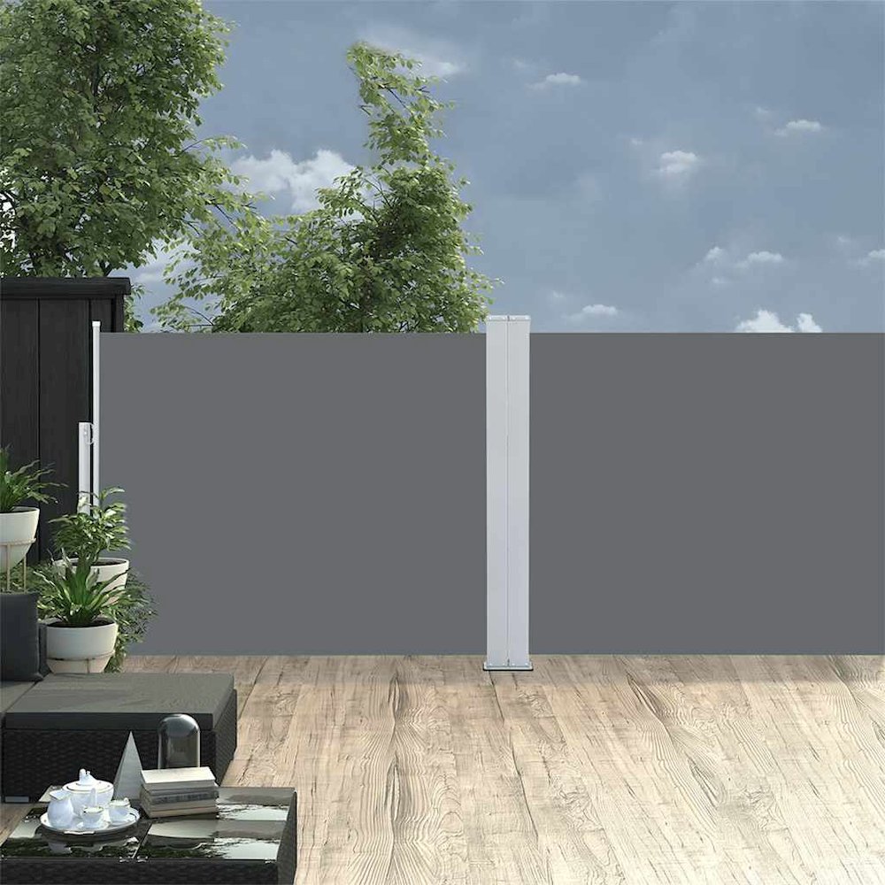 vidaXL Patio Retractable Side Awning 55.1"x472.4" Anthracite 3389. Picture 4