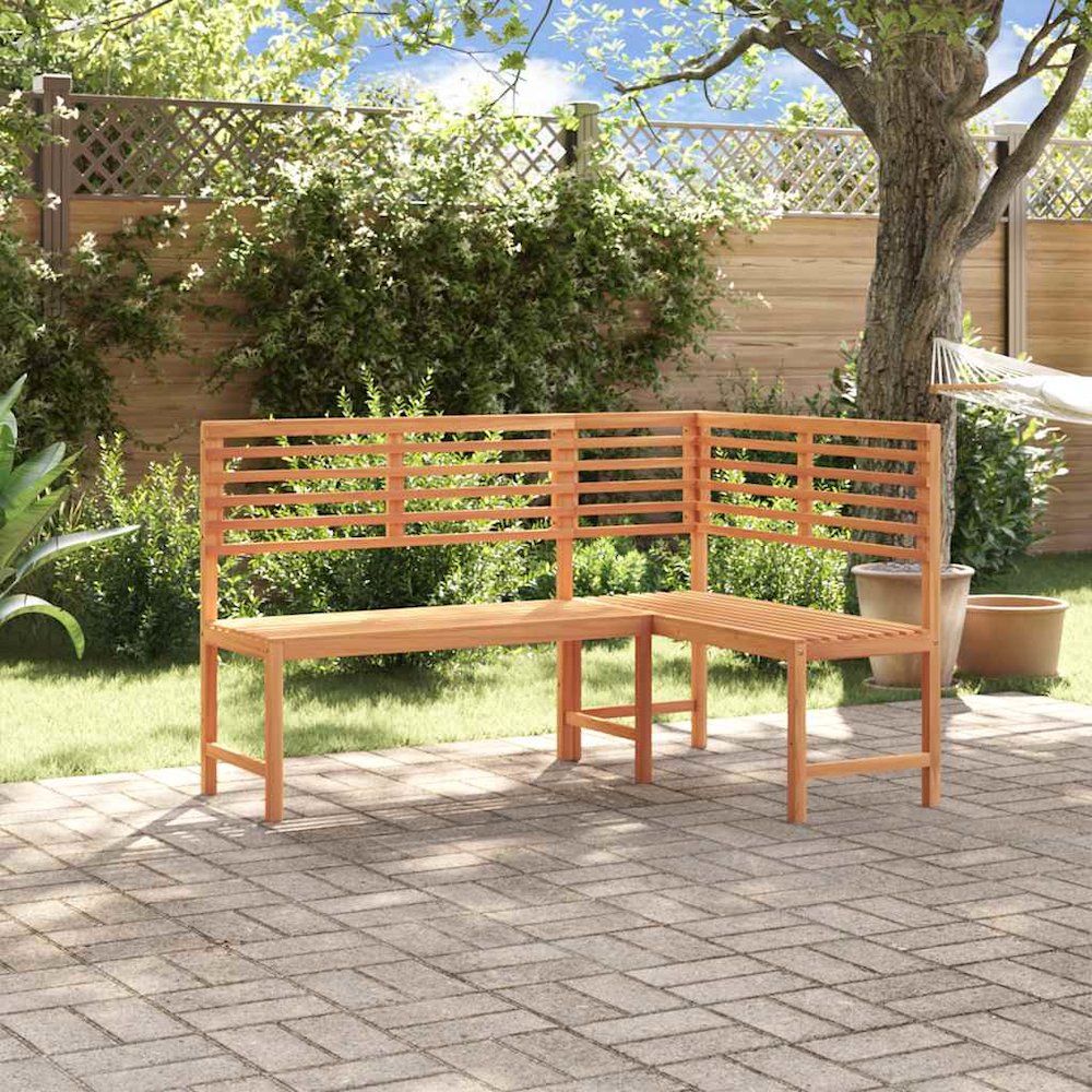 Corner Bench Brown Solid Acacia Wood 55.1 in corner bench. Picture 4