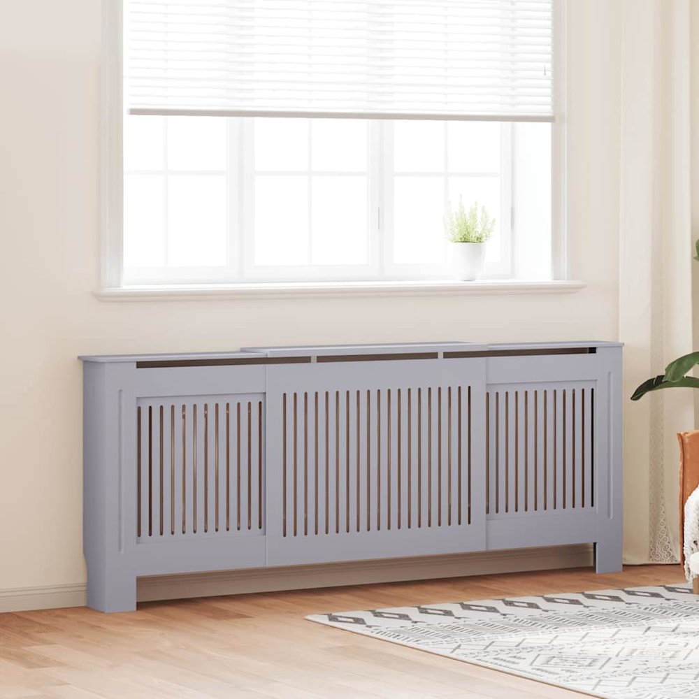 MDF Radiator Cover Gray 80.7". Picture 4