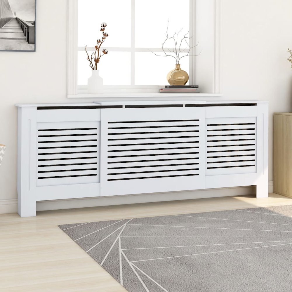 MDF Radiator Cover White 80.7". Picture 4
