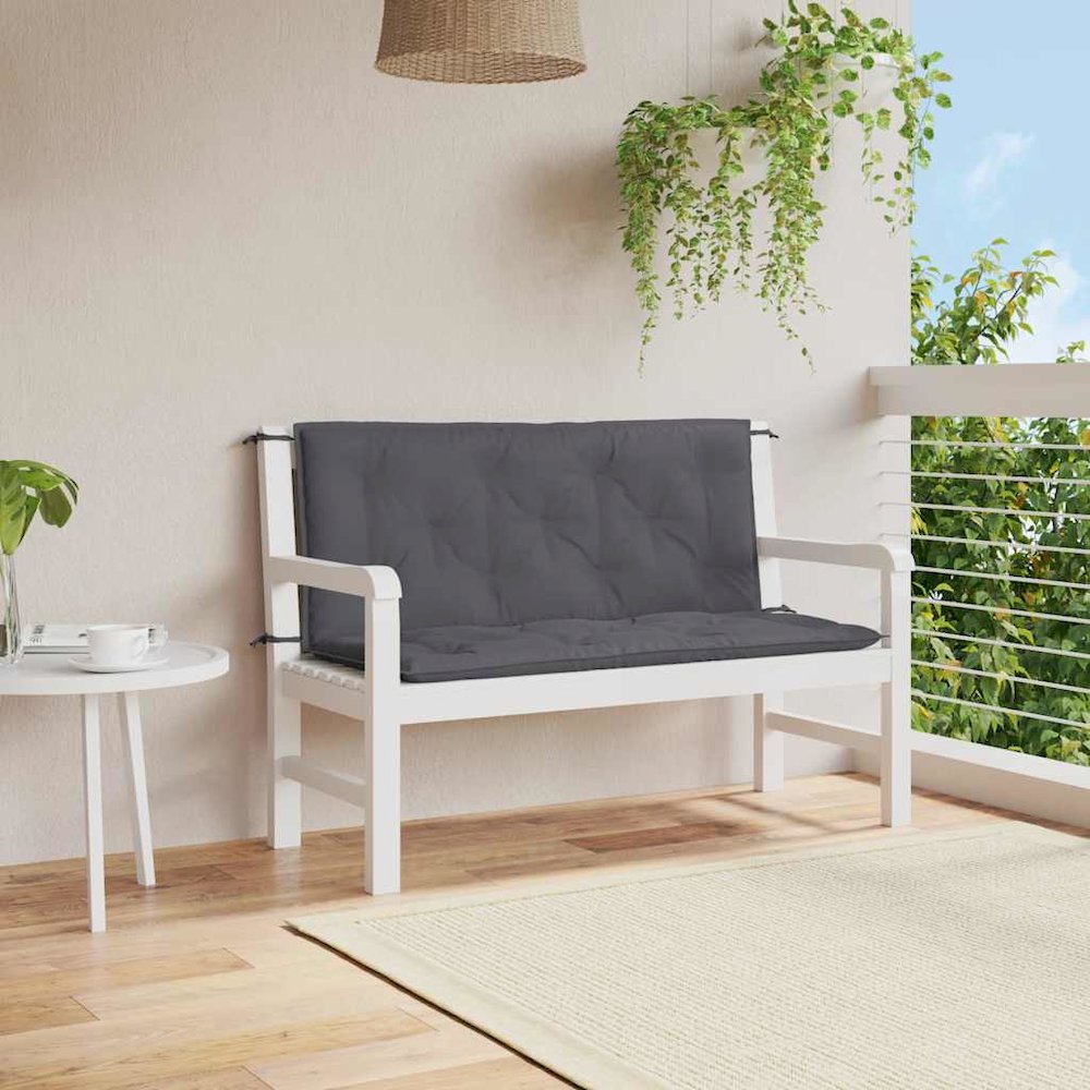 Garden Bench Cushion Set of 2 Anthracite. Picture 4
