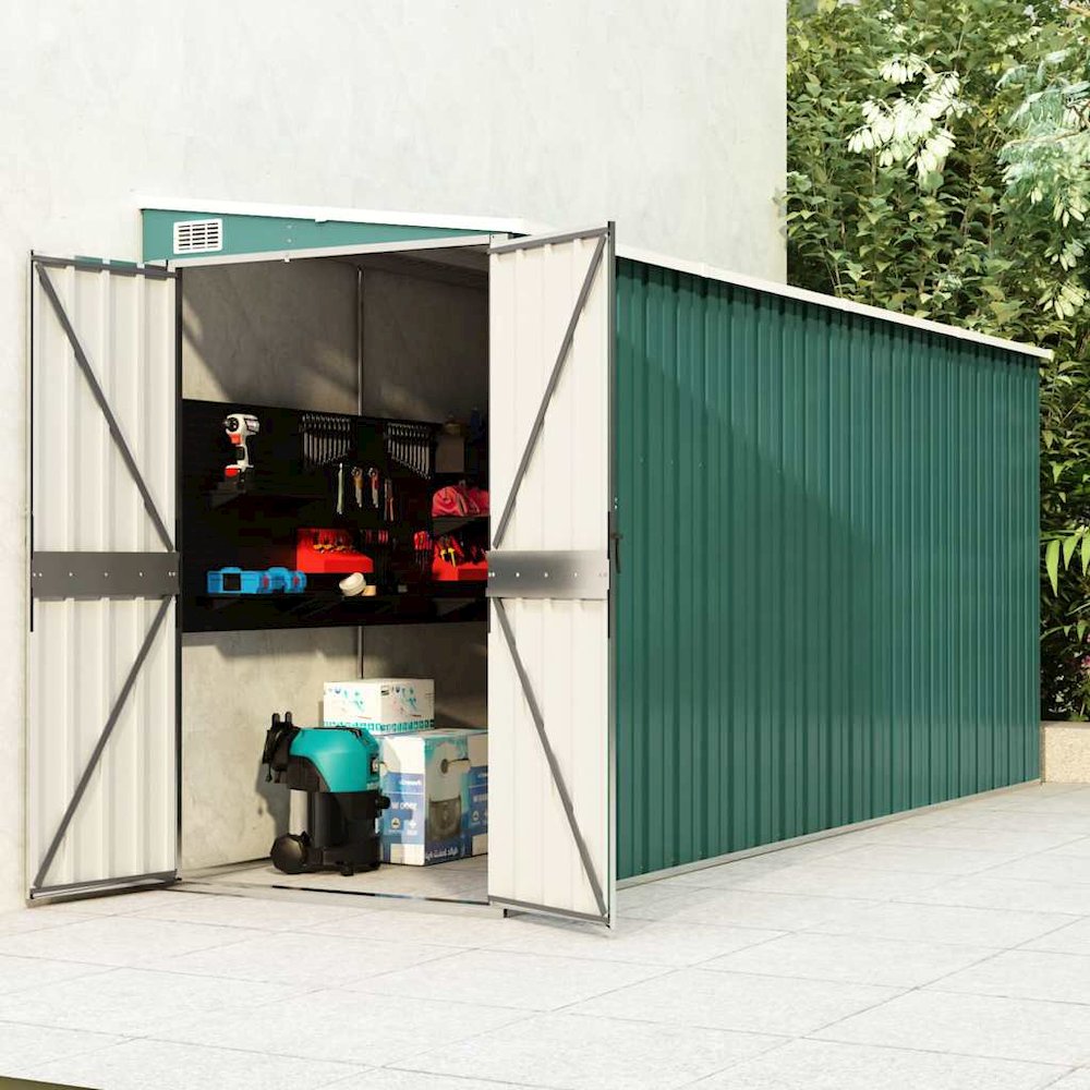 Garden Shed Green Galvanized steel and metal Large Garden Shed. Picture 4