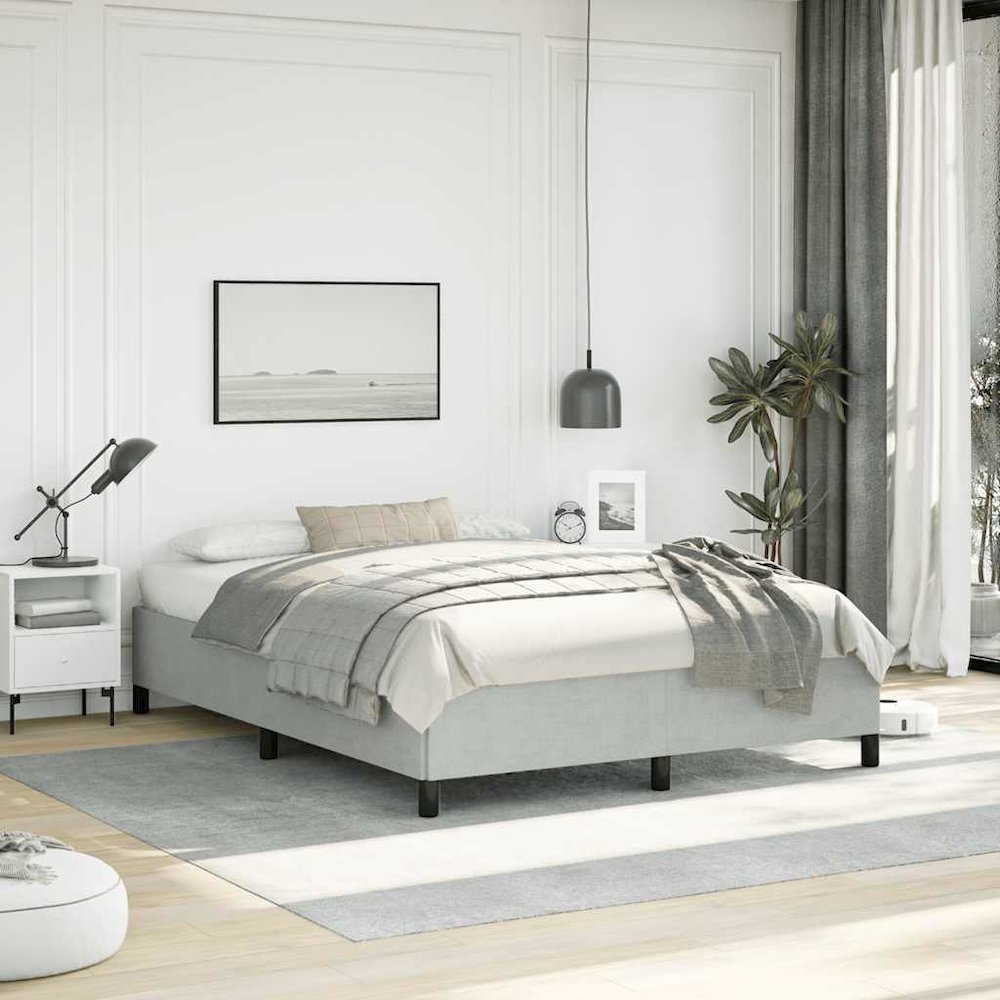 Bed Frame Light Gray. Picture 4
