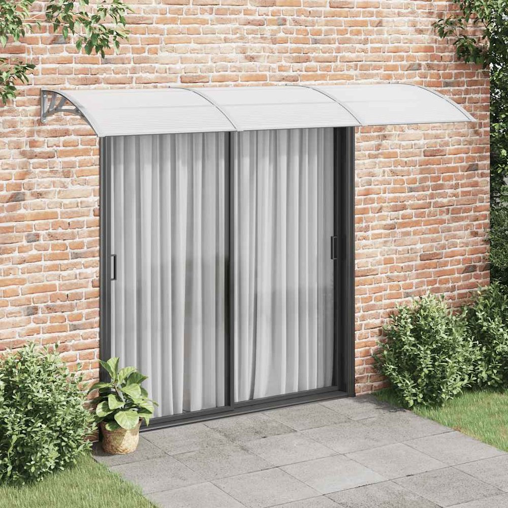 Door Canopy Grey Polycarbonate, ABS, Aluminum 118.1 x 39.4 in. Picture 4