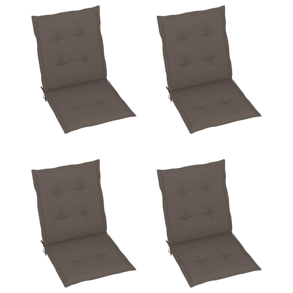 Lowback Chair Cushion Set of 4 Taupe Oxford fabric (100% polyester). Picture 2