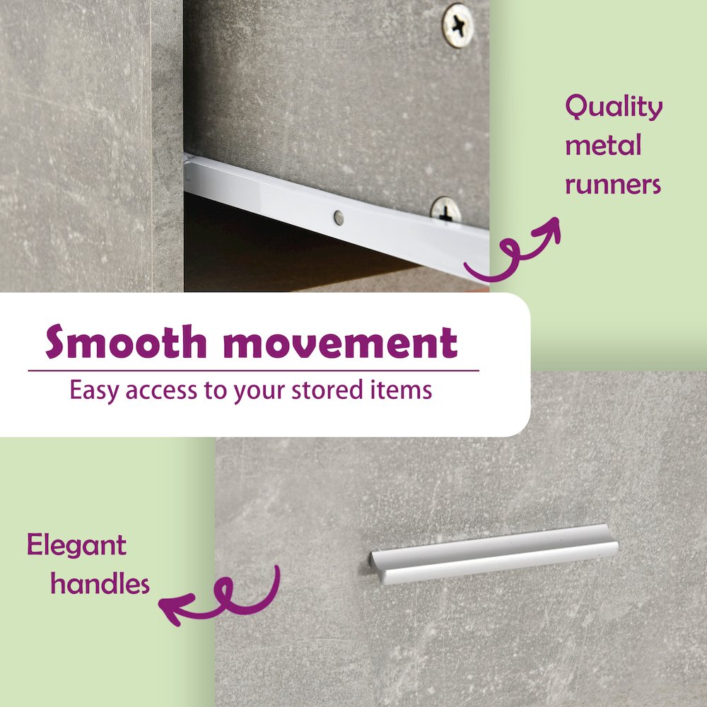 Drawer Bottom Cabinet Concrete grey Engineered wood Medium. Picture 12